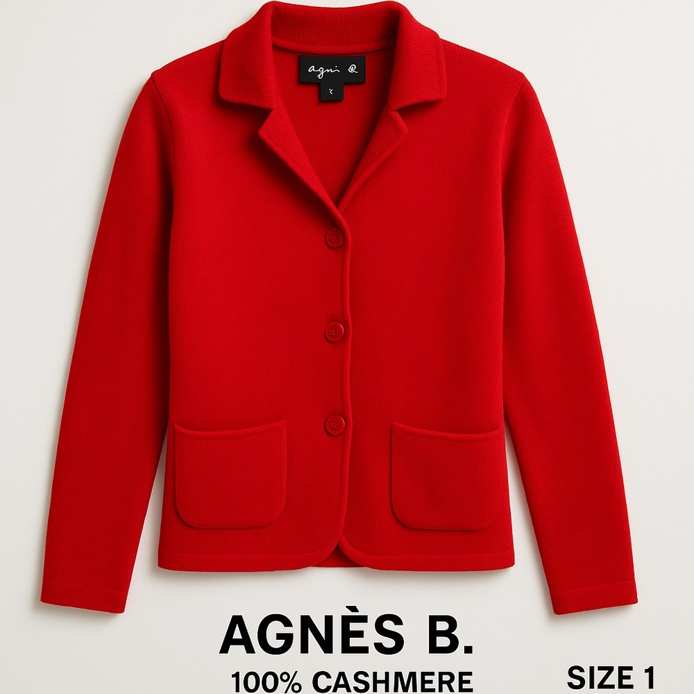 Agnes b. Paris Red Cashmere Women's Jacket